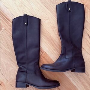 INC International Concepts Leather Dark Brown Knee-High Boots